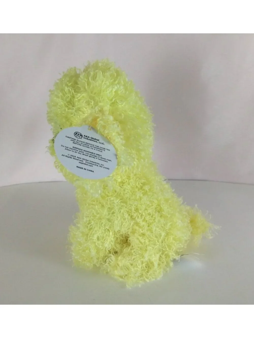 NWT A&A Global Fuzzy Soft Yellow Poodle Puppy Dog 8